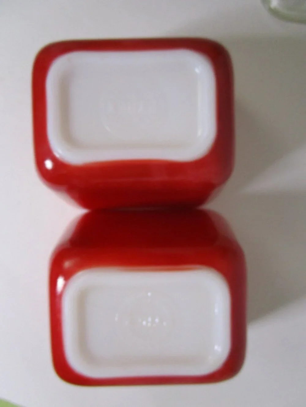501 Fridgies Primary Red Ridge Top Lids USA Vintage 1950s